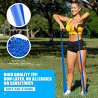 HPYGN 3 Levels Non-Latex Exercise Bands for Physical Therapy & Yoga, Professional Resistance Bands Set for Working Out, Strength Training, Pilates & Rehab, TPE Elastic Stretch Bands for Seniors, Women