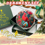 Cardinal Stained Glass Ornament - Christmas Tree Decorations, Cardinal Ornaments for Christmas Tree, Gift Exchange