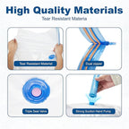 HOUSE DAY 22 Pack Vacuum Storage Bags with Pump,Space Saving Vacuum Seal Bags For Clothing Travel,4 Jumbo/4 Large/4 Medium/4 Small, 2S/2XS/2XXS Roll Up Bags, Hand Pump Included, Sealer Clothes Storage