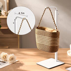 2 Pcs Purse Holder Handbag Display Stand: Hanger Rack Showing Bags, Purses, and Wreath, Adjustable Hook Stand for Tabletop, Closet, Desk, and Retail Use for Vendors, White