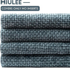 MIULEE Pack of 4 Couch Throw Pillow Covers 18x18 Inch Navy Blue Soft Decorative Chenille Pillow Covers Farmhouse Accent Cushion Covers for Boho Home Decor Sofa Bedroom Living Room