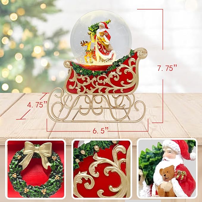 Snow Globe Pink Sofa/Dog and Cat Snowglobe with Music Birthday Party Decorations Creative Collectibles (SJQ-GPM5144B-120MM) (sled)