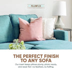 Pillowflex Synthetic Down Alternative Pillow Inserts for Shams - Comfy Pillows for Sleeping, Handmade Down Alternative Throw Pillow Inserts - (16x16 Set of 2)
