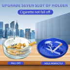 3Pcs Assorted Colors Ashtray Sets, Ash Tray for Cigarettes and Cigar, Round Large Size Plastic Ashtrays, for Indoor Outdoor Home Office Patio Restaurant Bar Hotel Use (1 Black 1 Green 1 Blue)
