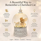 Cat Memorial Gifts for Loss of Cat Sympathy Gift, Snow Globe with Auto Swirling Glitter & 6H Timer, Battery or USB Powered, Cat Remembrance Gifts for Home Decor