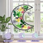 KY&BOSAM Moon Suncatchers Aunt Gifts for Mom Family Friends Stained Glass for Windows Wind Chimes Real Flower Colorful and Metal I Love You Aunt Heart Chain Outdoor for Garden Indoor Home Trees Decor