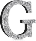 Qunclay 8'' Silver Crystal Diamond Bling Letters Crushed Diamond Decoration Wooden Glitter Letter with Screw and Hooks Rhinestone Gift for Wedding Y2k Mcbling Bedroom Wall Decor (Letter G)