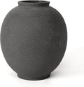 Black Ceramic Large Vase - 9.84 Inch Round Modern Ceramic Vases,Tall Vase for Decor Living Room Table Decor and Festive Home Interiors