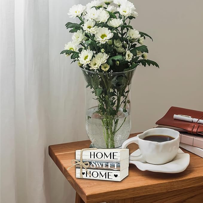 Mini Decorative Books For Home Decor, Small Wood Book Stack For Table Decor, Home Decor Book For Living Room Mantel, Farmhouse Stacked Books Decorative（L39）
