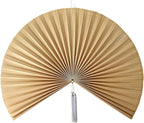 Chicvillage Boho Wall Decor 60", Bedroom Wall Decor for Above Bed, Aesthetic Wall Decor Bamboo Fan Art, Large Woven Headboard, Hook Included (Beige)