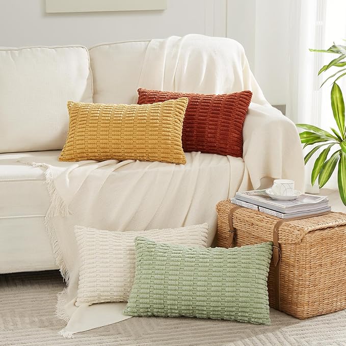 Fancy Homi 4 Packs Decorative Throw Pillow Covers for Living Room Couch Bed, Modern Farmhouse Boho Home Décor Accent Cushion Case, 24" x 16", Fall