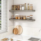 RICHFOCUS 40Inch Floating Shelves for Wall 1 Pack Shelves for Bedroom|Kitchen|Bathroom|Laundry Room Rustic Wood Wall Mounted Shelf with Invisible Brackets for Books|Storage|Decor, Grey