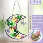 KY&BOSAM Moon Suncatchers Aunt Gifts for Mom Family Friends Stained Glass for Windows Wind Chimes Real Flower Colorful and Metal I Love You Aunt Heart Chain Outdoor for Garden Indoor Home Trees Decor
