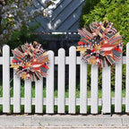 Patriotic Wreaths for Front Door, New 250th Anniversary Decorations, 4th of July Decorations Outdoor, Handcrafted Memorial Day Wreaths, Festival Celebration USA Flag Printed Wreath (C)