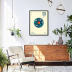 Podafu Japanese Wall Art - Retro Music Poster - Modern Ukiyo-e Decor - Framed 12x16in