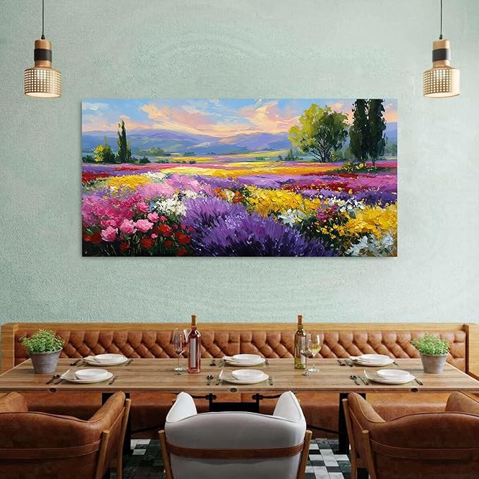 Flower Wall Art Vintage White Floral Canvas Pictures Abstract Blooming Flower Prints Painting Large Abstract Botanical Blossom Wall Decor Elegant Artwork Bedroom Living Room Decoration 29.53x57.87"