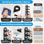 4 Pack Hat Organizer Hat Hook for Wall,Hold up to 40 Hats,Hat Holder with Strong Adhesive and Screws,Cap Holder Hat Hangers for Wall Closet Door and Bedroom(B-Black,4pcs)