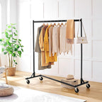 Hoctieon Z Rack, Rolling Clothes Racks with Z-Base, Heavy Duty Garment Rack, Clothing Racks for Hanging Clothes, Sturdy Metal Hanging Holder, Clothes Organizer Rack, Black
