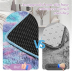 Fluffy 5x7 Area Rugs for Living Room Bedroom: Ultra Soft Shag Rug Non-Slip Non-Shedding Small Plush Bedside Rug Indoor Floor Carpets for Kids Room Playroom Entryway Nursery Dorms Home Rainbow Purple