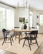 Lahome Abstract Washable Rugs 5x7, Non Slip Soft Living Room Rugs Ultra-Thin Rainbow Bedroom Rug, Non Skid Rug Backing Accent Carpet for Dining Room Office(5'x7',Orange)