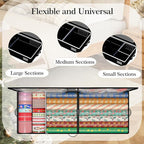 GoMaihe Wrapping Paper Storage with Wheels: Fits 41" Under-bed Gift Wrap Organizer & Container for Christmas Ribbon Accessories | Pockets & Adjustable Dividers | Easy Pull-out | Heavy-duty | Black