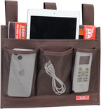 Zafit Hanging Bedside Caddy, Bedside Storage Organizer for Magazine, Phone, Remote control (Classic4 Pockets-Coffee)