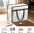 Budding Joy Clear Zippered Storage Bags for Clothes,40L Closet Organizers and Storage Containers Vinyl Moving Bag for Bedding, Linen, Blankets, Comforters, Clothing & Toys, Black, 4 Pack
