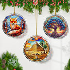 Pyramid Stained Glass Ornament, Christmas Tree Decor, Pyramid Ornaments for Christmas Tree, Holiday Presents, Gift Exchange
