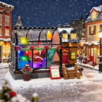LED Lighted Christmas Village Greenhouse - 6.1" Christmas Village House Decoration, Xmas Collectible Buildings for Holiday Decor for Home, Ballroom Disply and Desktop
