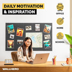 WALLHERO Cork Boards for Office, Dart Board Wall Protector, 59"x36" | 15 Pack | Black Bulletin Board, Cork Board, Cork Board Squares, Homasote Board, Bulletin Board Tiles (Gray Black)