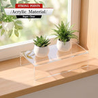 Sezanrpt Acrylic Shelf Riser 8x4.3x2 pack of 2, Clear Display Shelf 8” for Shoes, Glasses, Plants, Home Decors, Perfume, 8x4.3x2 Inch