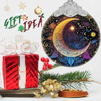 Stained Glass Ornaments - Sun and Moon Christmas Ornaments - Christmas Decorations for Tree - Holiday Present Ideas - Gift Exchange