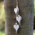 Sun&Beam Heart-shaped Wooden Decorative Hanging Handmade Hearts Ornaments for Wedding Party Valentine Christmas Home Decoration Car Décor (Y-#2, 1Pcs)