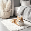 OLANLY 3x3 Machine Washable Small Bedside Rug, Soft Fluffy Shaggy Entryway Throw Rugs for Bedroom, Living Room, Indoor Floor Carpet for Kids Girls and Boys, Nursery Rooms, Home Decor Aesthetic, Ivory