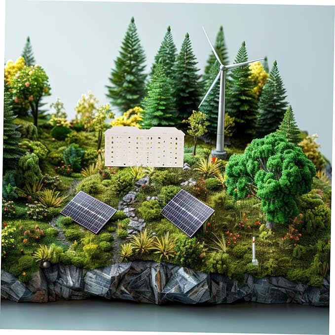 Yardwe Miniature Apartment Building Model Table Miniature Building with Lifelike Details for DIY Landscaping and Decoration