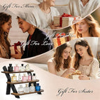 Perfume Stand for Men Women, 3 Tier Cologne Organizer, Display Shelf Stands for Dresser, Wooden Shelf Display Risers for Party, Makeup, Figures, Cupcake, Dessert