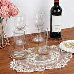 Modern Clear Coasters Set of 5- Glass Cute Coasters for Drinks Crystal Coaster Round Chic Cup Mat Cute Coffee Table Coaster for Kitchen, Bar, Dining Room, Living Room, Patio(Amber)