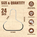 Zonon 24 Pcs Scarf Hangers Metal Belt Hat Ring Hanger with Grip Coating, Scarf Organizer Storage Holders for Ties Scarves Belts Tank Tops Hat Hooks (Black)