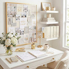BLU MONACO | Cardboard Magazine File Holder Set of 4 | Vertical Magazine File Holder for Desk and Shelves | Cream Gold Foldable Magazine Holders with Label Slots