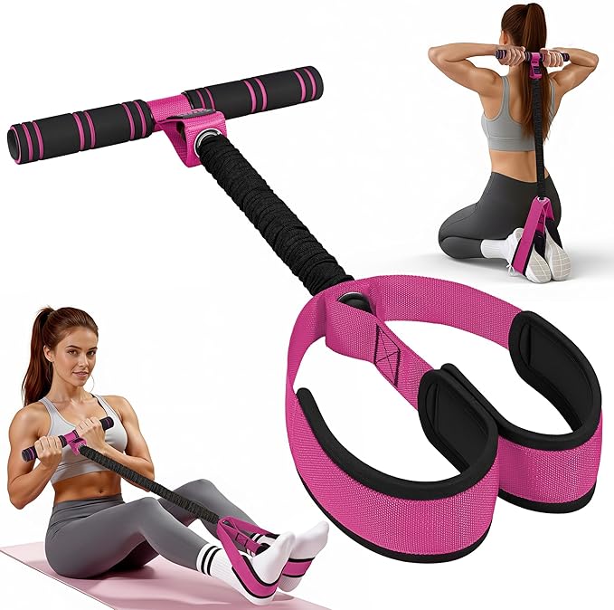 Upgraded Multifunction Pedal Resistance Band with Handle, 50LBS Thickened Resistance Bands for Core/ABS, Arm, Waist, Abdomen, Leg Workout, Portable Sit Up Exercise Equipment for Women