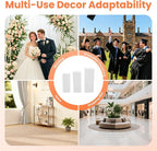 3Pcs Square Display Pedestal Stands Set for Party, Metal Display Stand Plinth Pillars, Cake Stands Pillars for Wedding Birthday Art Decor Risers, 11.8*31.5" (L), 11.02*25.6" (M), 10.24*23.6" (S)