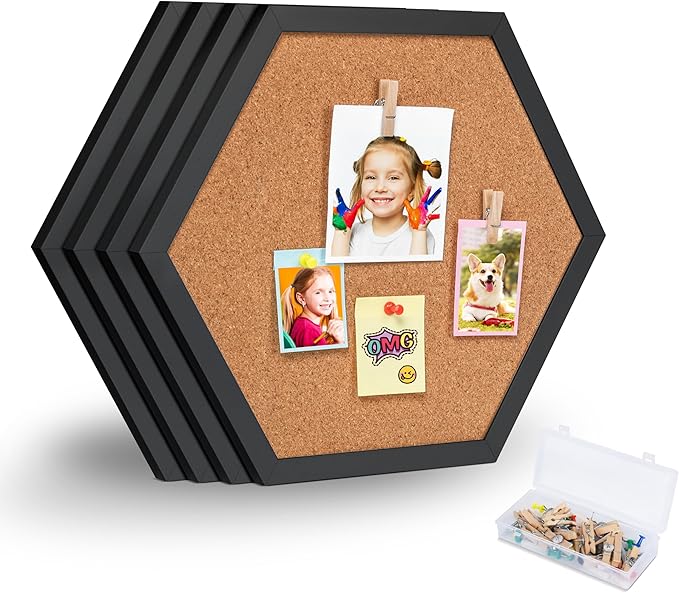 Facilife 4 Packs Cork Board,Corkboards for Wall,Small Cork Board Decorations,Cork Boards for Walls with Frame, Decorative for Office, School & Home