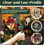 Amuille Wreath Hangers for Front Door, 2 Pack Large Suction Cup Wreath Hooks, Clear Wreath Hanger for Glass Window, Shower, Kitchen, Christmas Wreaths, Holds up to 18 lbs