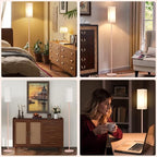 64.6" Floor Lamp, Pole Lamp with Foot Switch, Modern Standing Lamp Shade, Minimalist Freestanding Lamp (Bulb Not Included), for Living Room, Bedroom Office ETL Listed,Pink and Beige PE07LD05