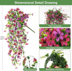 Artificial Fake Hanging Flowers Plants for Outdoor Spring Decoration,2 PCS Faux Silk Daisy with Eucalyptus Leaves,UV Resistant Look Real for Outside Home Indoor Planter Porch Patio Balcony Yard Decor