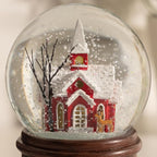 Ashfield & Harkness Sanctuary Church Decorative Snow Globe with Wind Up Music Box and LED Battery Operated Light