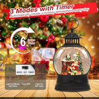 Christmas Snow Globe Water Lantern with Timer and Music, USB and Battery Operated Lighted Led Globe, Santa Snowglobe Table Decorations Indoor for Adults Home Holiday (Santa)
