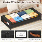 Yecaye 70L Under Bed Storage with Wheels, 3 Pack Larger Capacity Under Bed Storage Containers, Underbed Shoe Storage Organizer, Rolling Under Bed Metal Drawers for Clothes, Blankets, Black