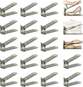 20 Pack Shoe Slots Organizer Adjustable Level Shoe Stacker Holder Storage Space Saving Sneakers Display Tray Rack for Closet (Green Transparent, 20 Pack)