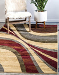Unique Loom Barista Collection Area Rug - Ngada (7' 1" x 10' Rectangle, Beige/Red)